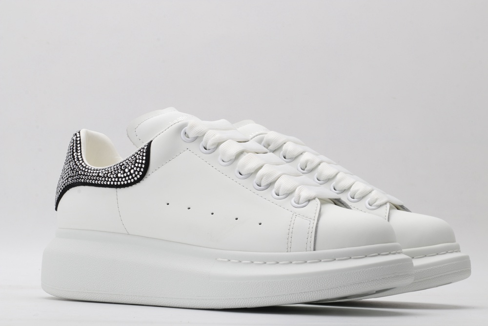 AMQ White & Black Studded Oversized Sneakers