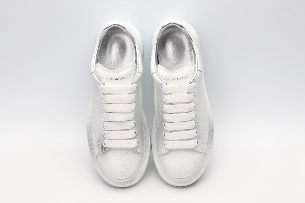 AMQ siL*Ver chunky low-top leather sneakers