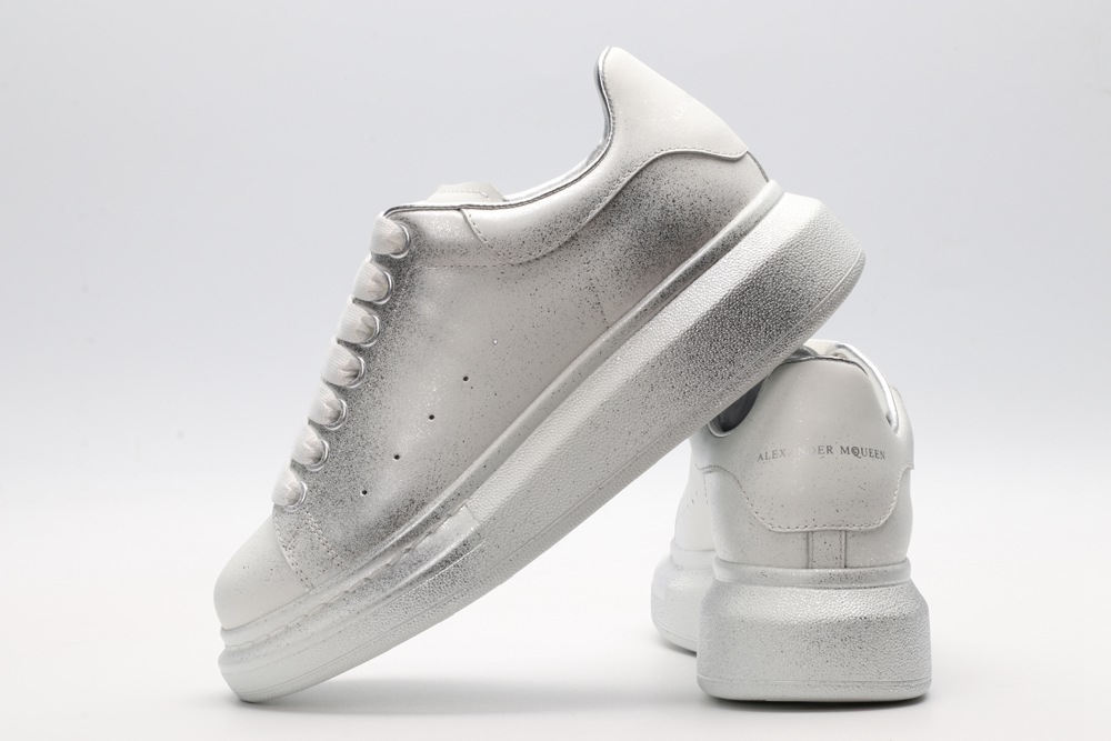 AMQ siL*Ver chunky low-top leather sneakers