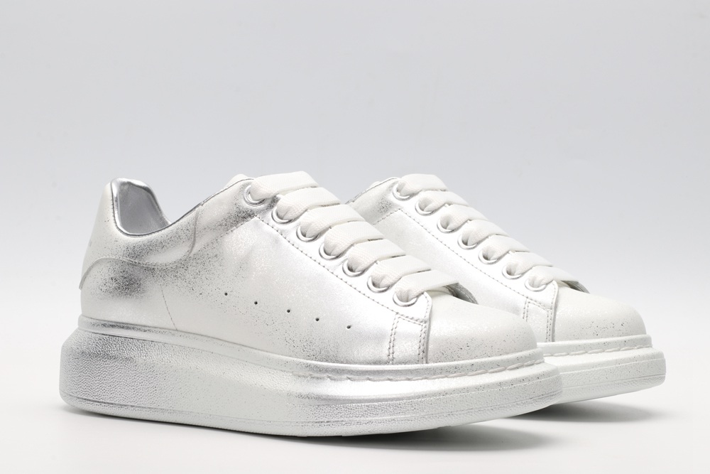 AMQ siL*Ver chunky low-top leather sneakers