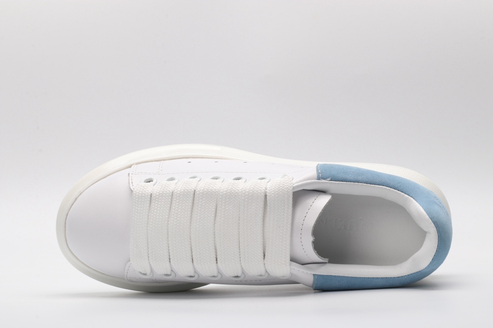 AMQ Sneaker with Blue suede heel