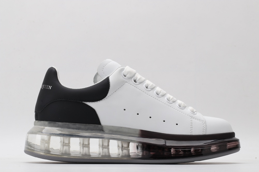 AMQ white oversized sneakers with black heel