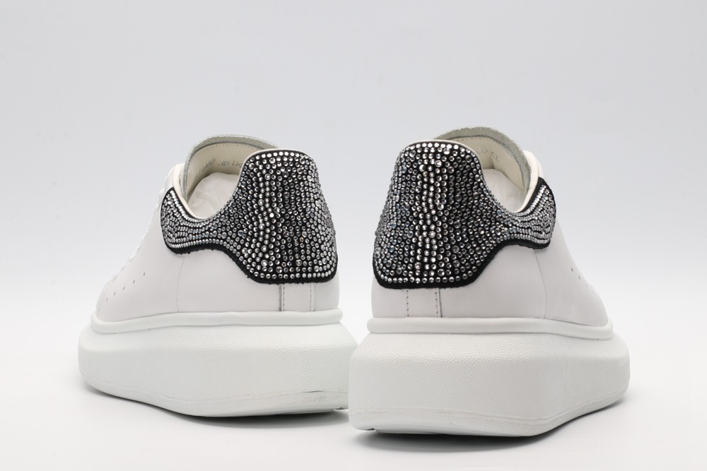 AMQ White & Black Studded Oversized Sneakers