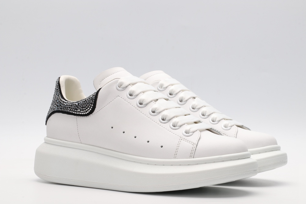 AMQ White & Black Studded Oversized Sneakers