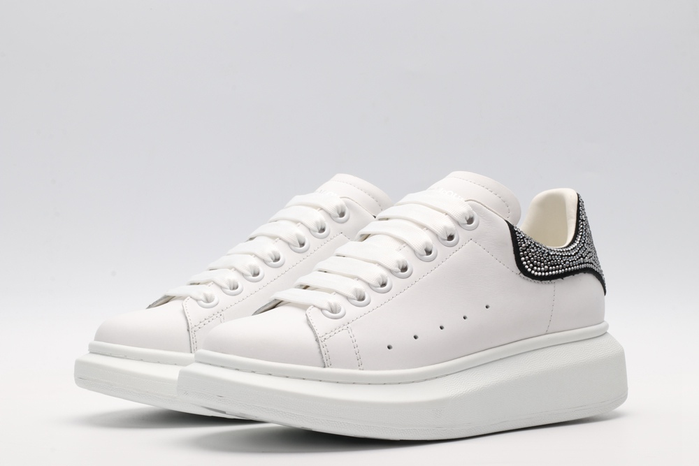 AMQ White & Black Studded Oversized Sneakers