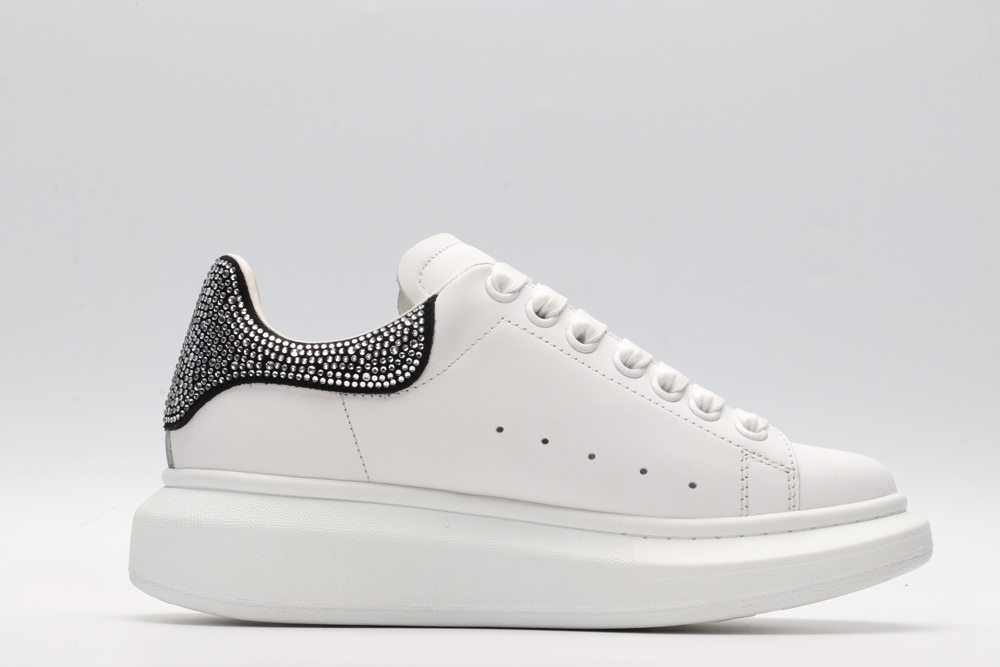AMQ White & Black Studded Oversized Sneakers