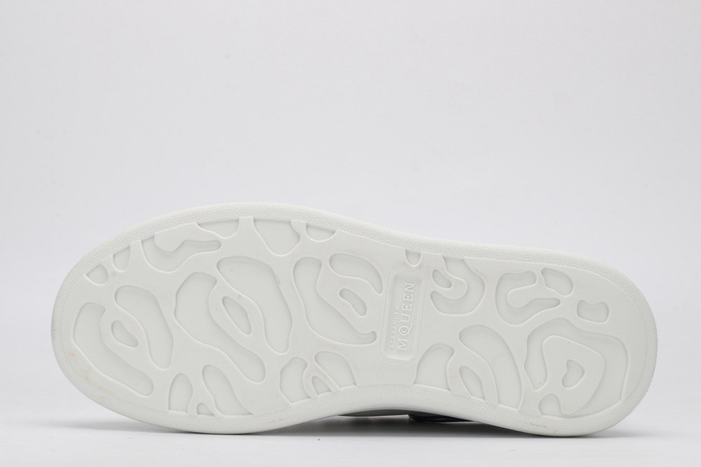 AMQ White & Black Croc Oversized Sneakers