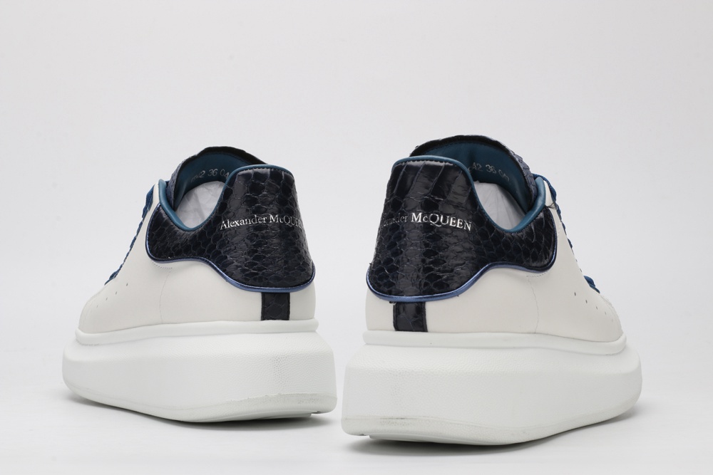 AMQ White & Black Croc Oversized Sneakers