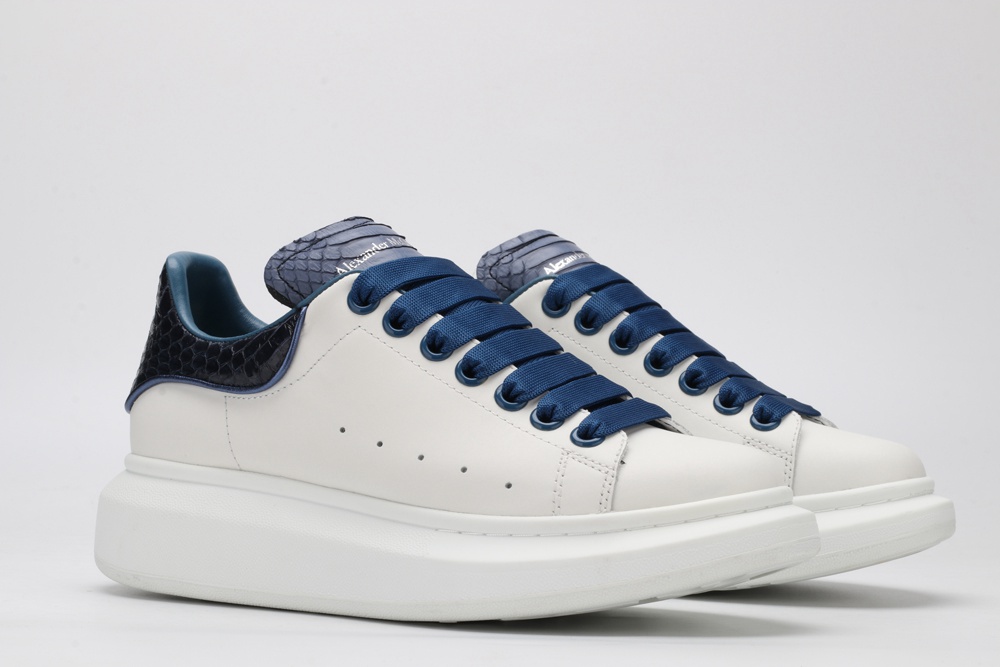 AMQ White & Black Croc Oversized Sneakers