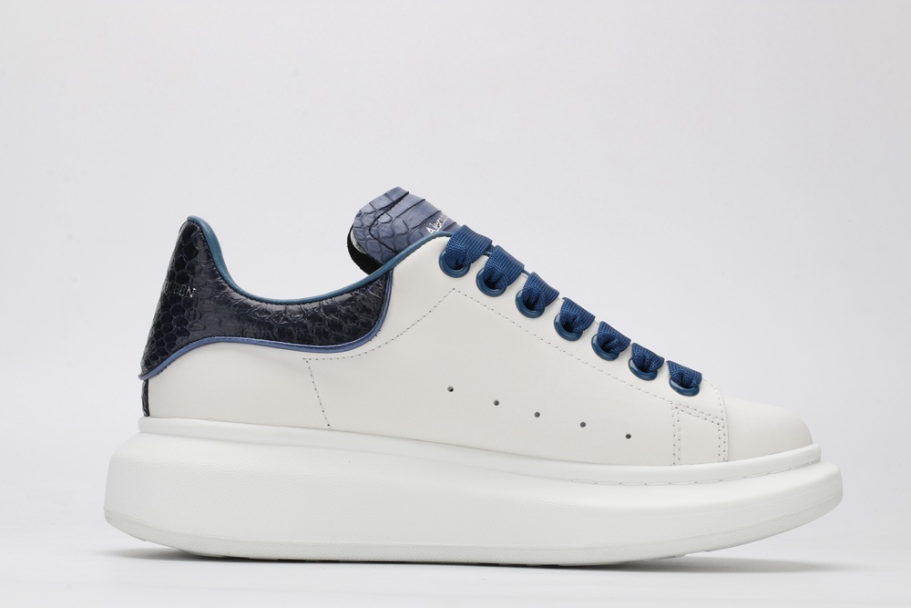 AMQ White & Black Croc Oversized Sneakers