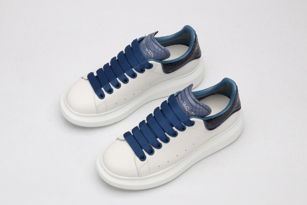 AMQ White & Black Croc Oversized Sneakers