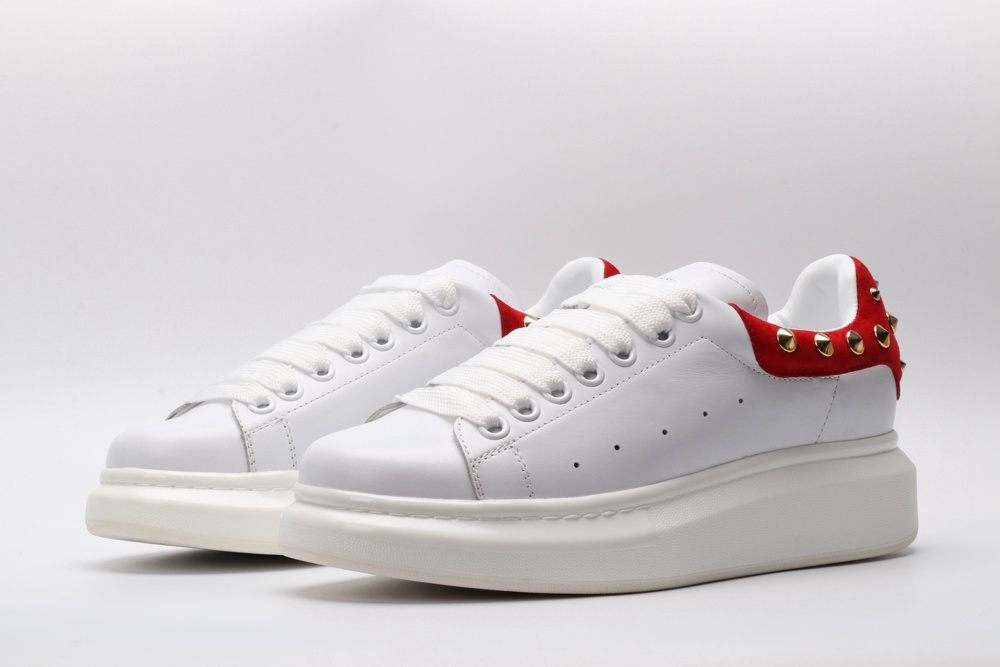 AMQ White Studded Logo Oversized Sneakers