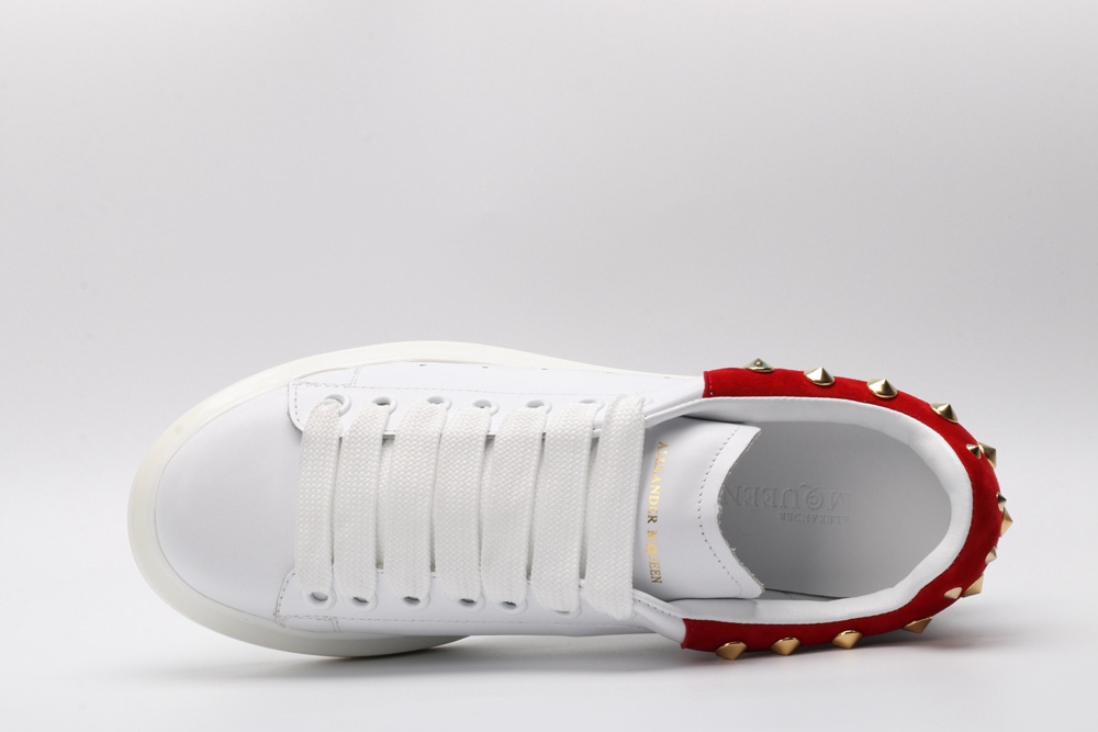 AMQ White Studded Logo Oversized Sneakers