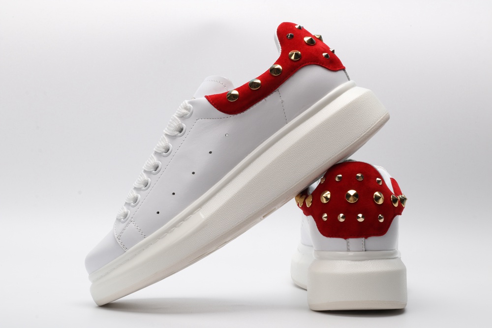 AMQ White Studded Logo Oversized Sneakers
