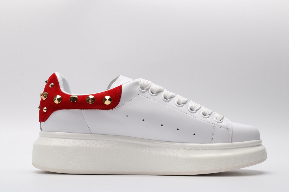 AMQ White Studded Logo Oversized Sneakers