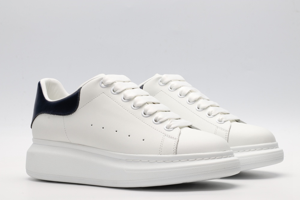 AMQ White & Blue Oversized Sneakers