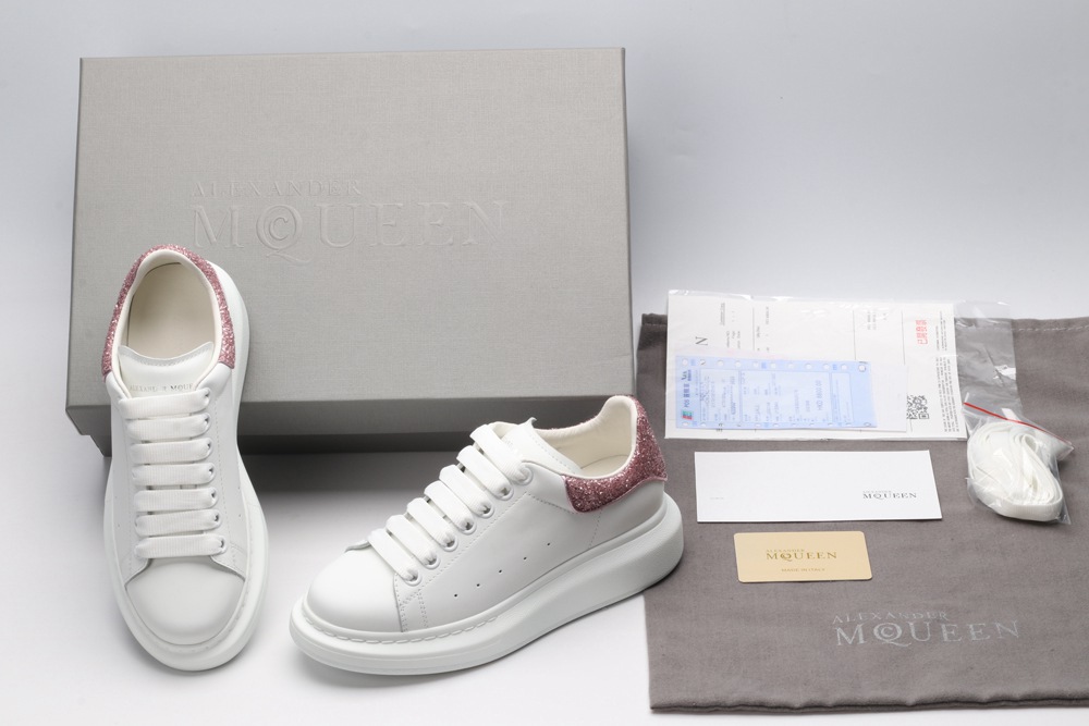 AMQ White & Rose Tiny Dancer Oversized Sneakers