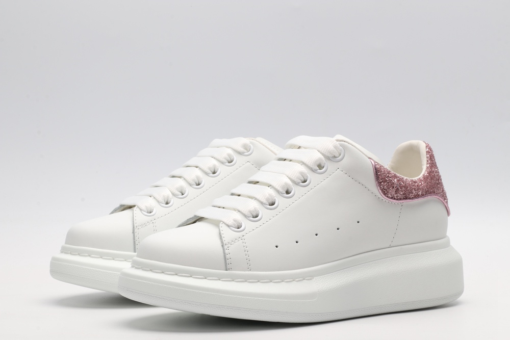 AMQ White & Rose Tiny Dancer Oversized Sneakers