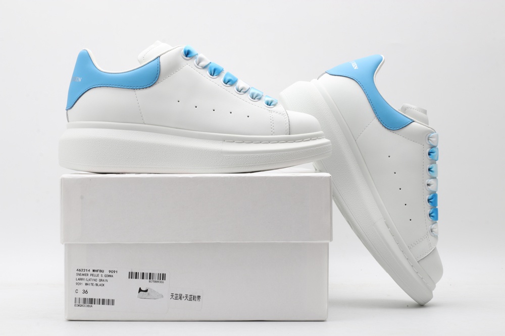 AMQ oversized sneakers with sky blue heel