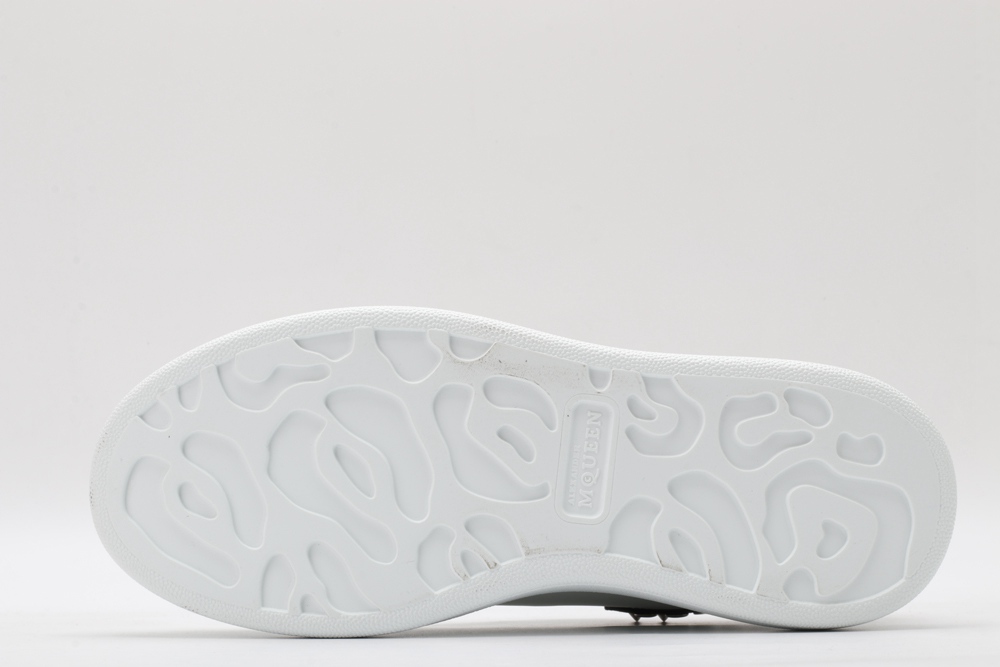 AMQ White Studded Logo Oversized Sneakers