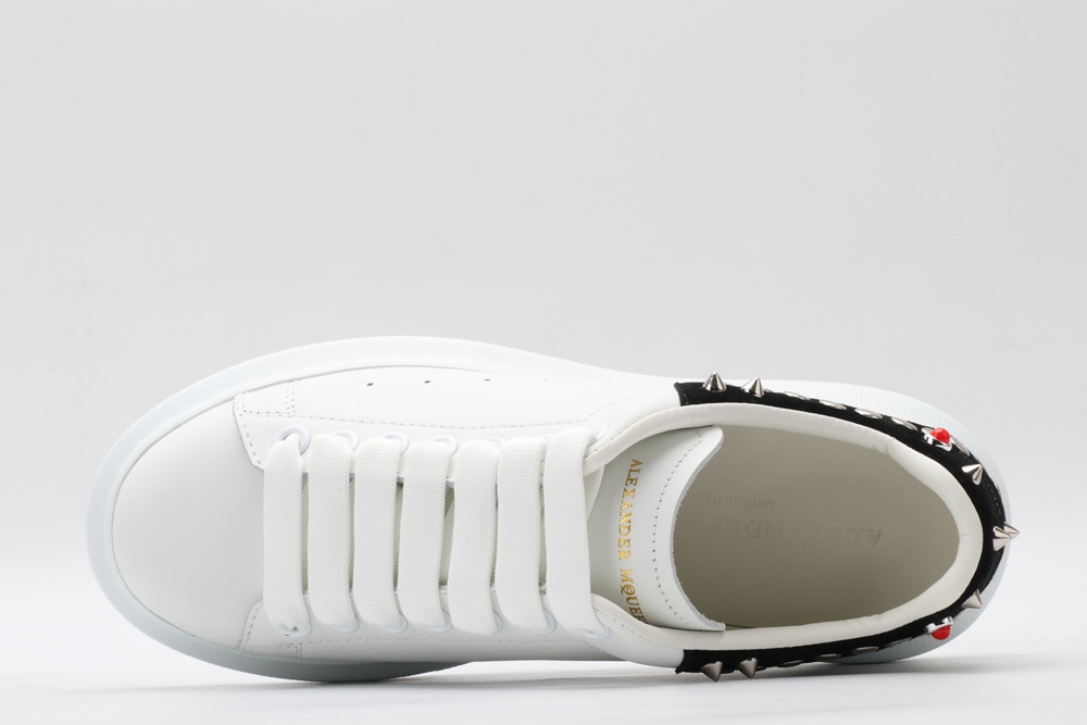 AMQ White Studded Logo Oversized Sneakers