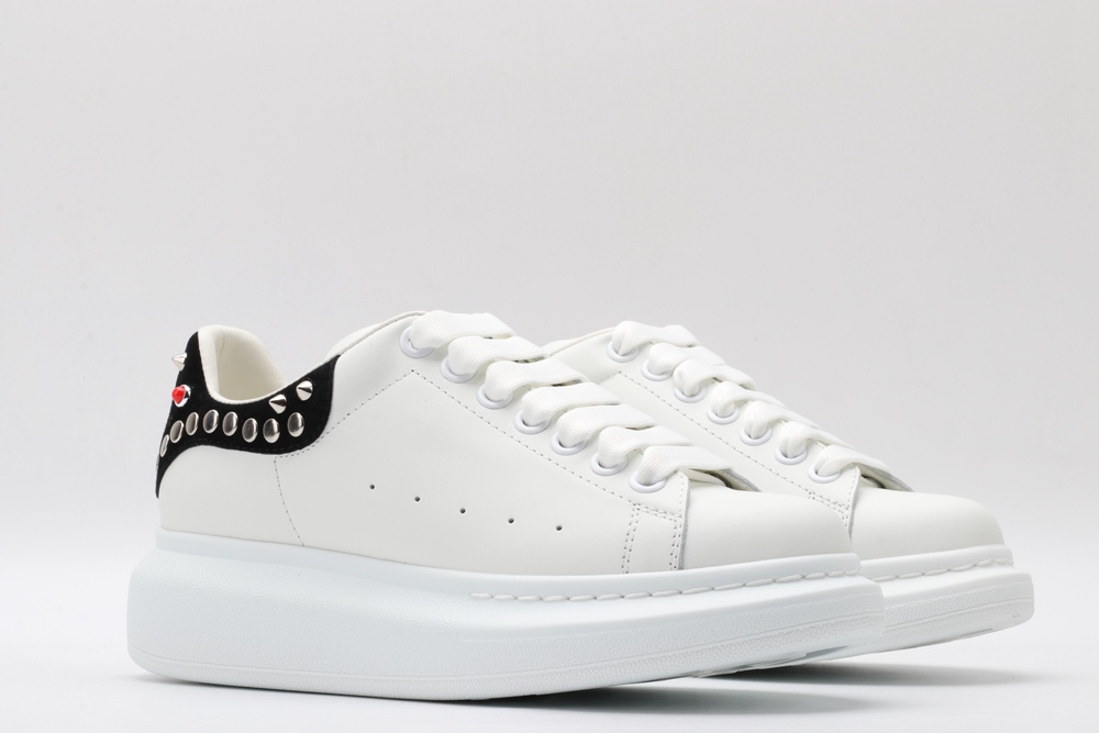 AMQ White Studded Logo Oversized Sneakers