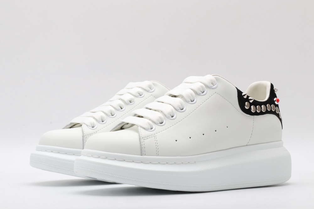 AMQ White Studded Logo Oversized Sneakers