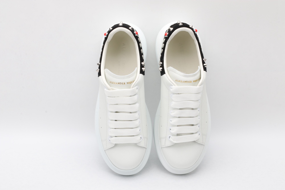 AMQ White Studded Logo Oversized Sneakers