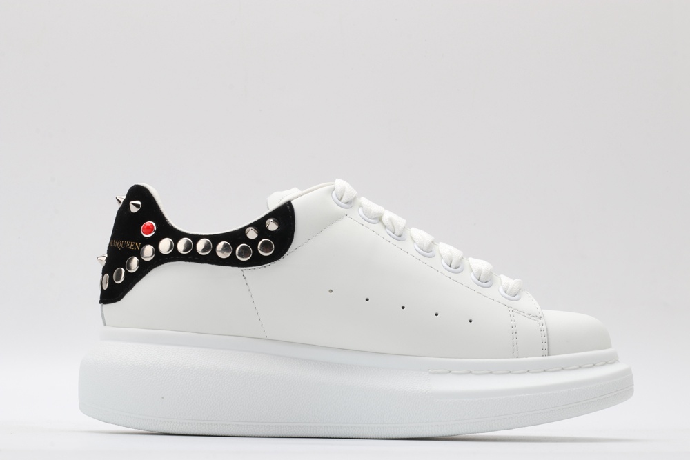 AMQ White Studded Logo Oversized Sneakers