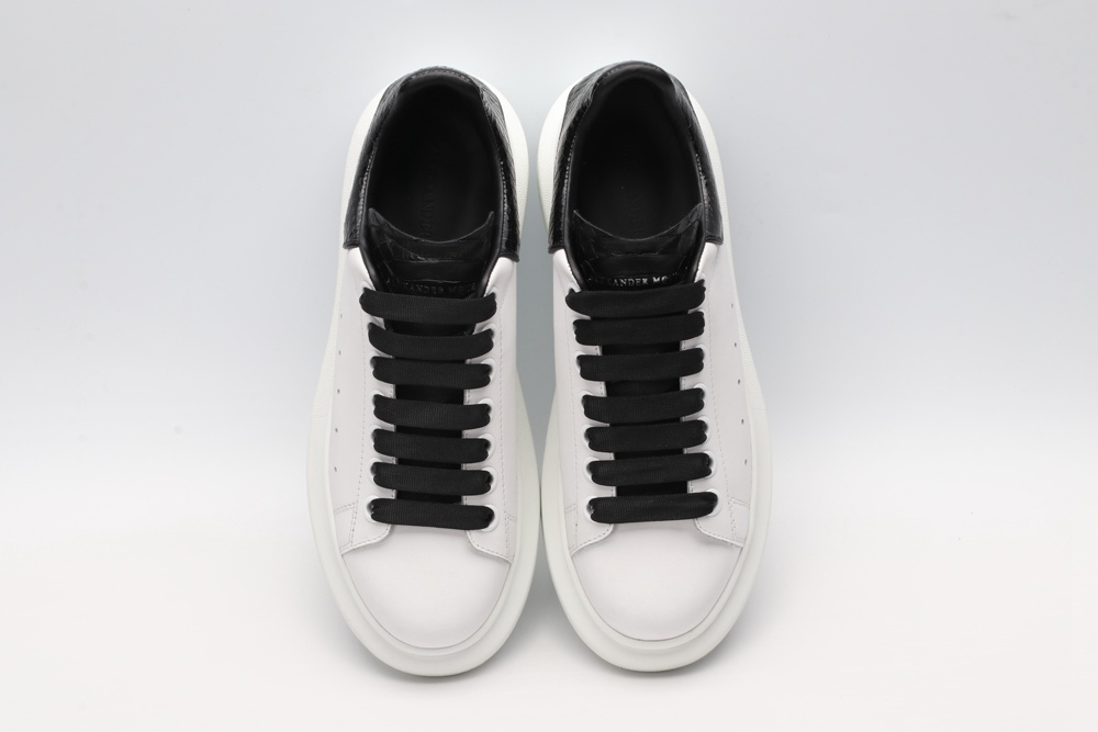 AMQ White & Black Python Oversized Sneakers