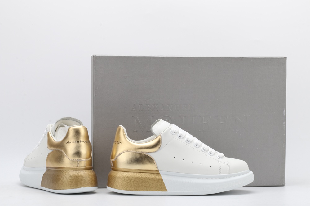 AMQ oversized sneakers with gold heel