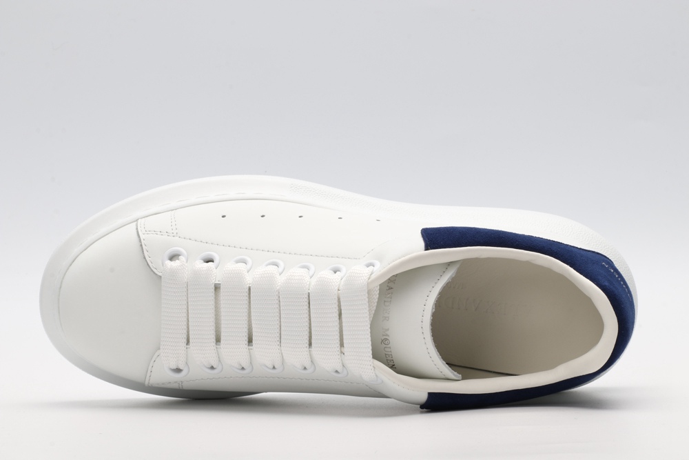 AMQ White & Navy Oversized Sneakers