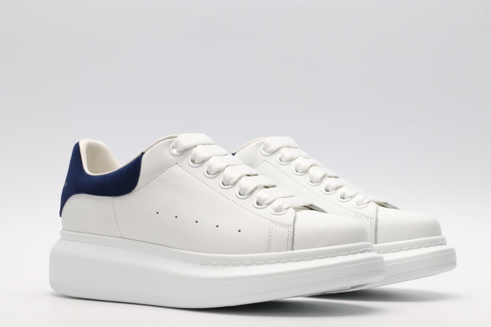 AMQ White & Navy Oversized Sneakers