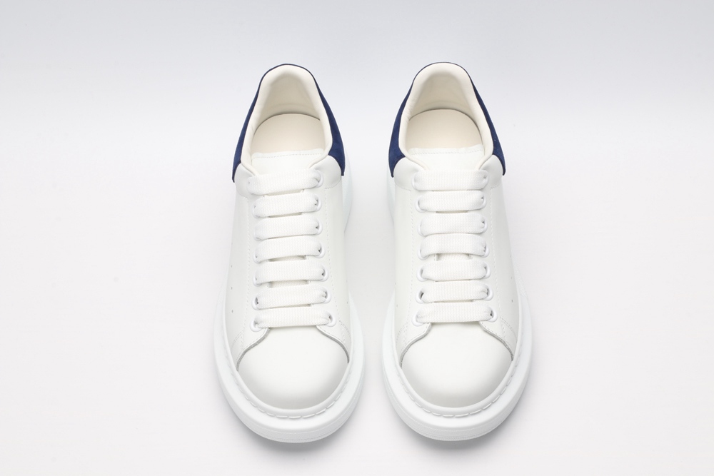 AMQ White & Navy Oversized Sneakers