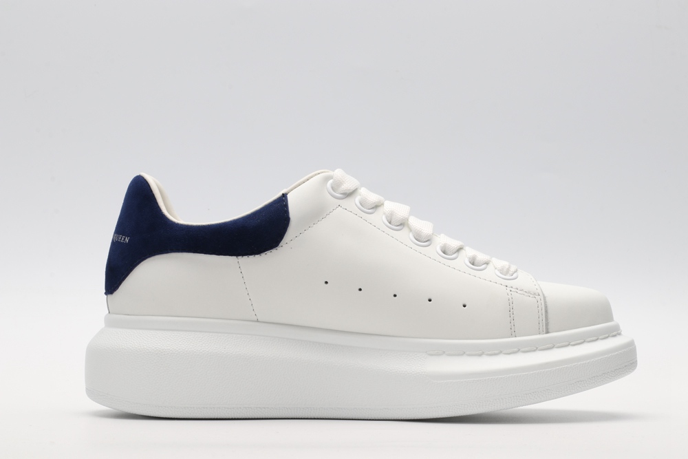 AMQ White & Navy Oversized Sneakers