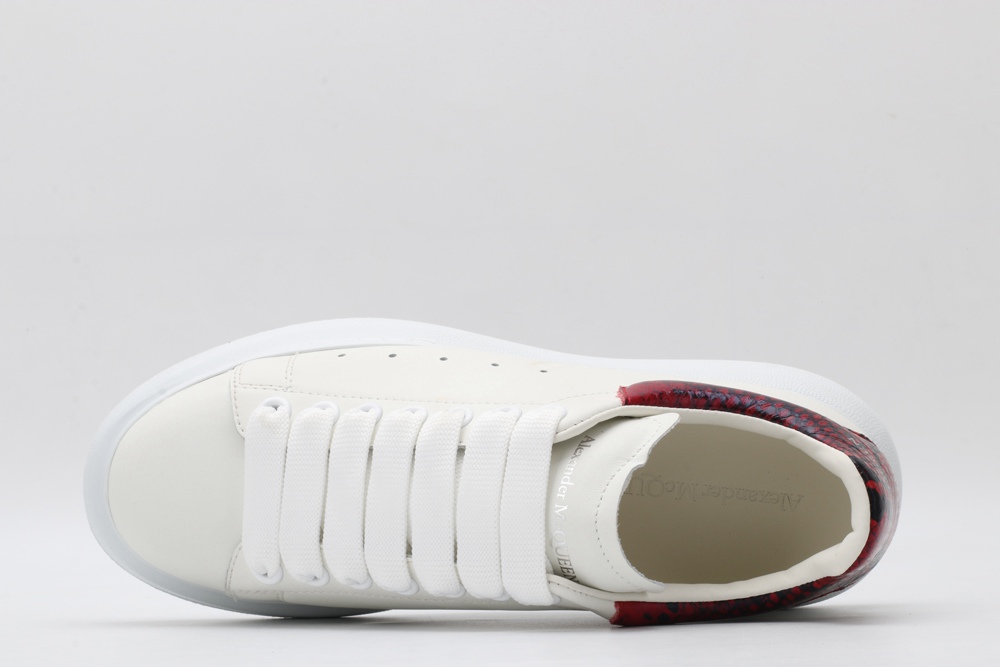 AMQ White & Red Python Oversized Sneakers