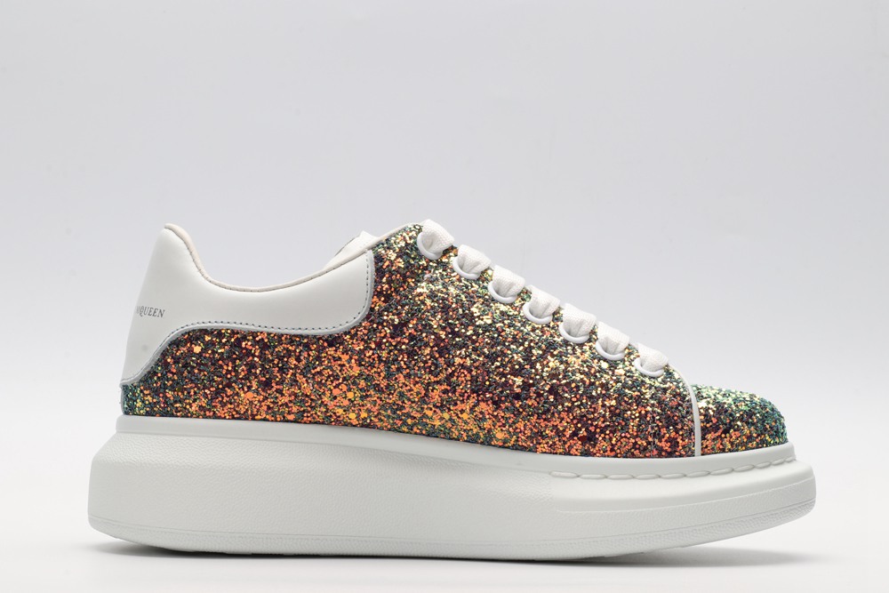 AMQ Shell glitter lace-up sneaker