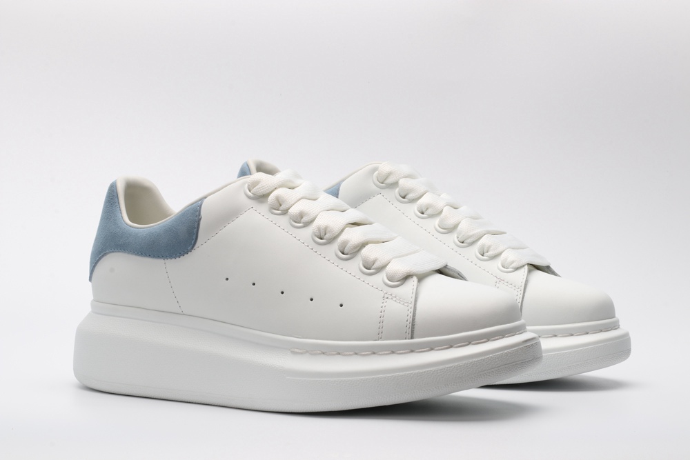 AMQ White & Blue Oversized Sneakers