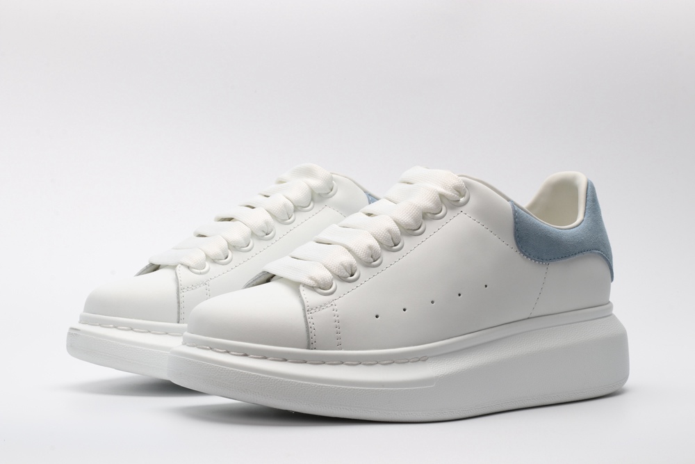 AMQ White & Blue Oversized Sneakers