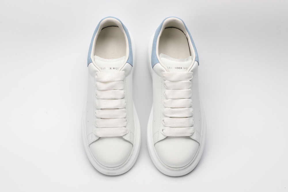 AMQ White & Blue Oversized Sneakers