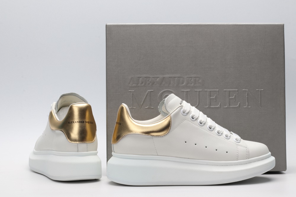 AMQ 40MM LEATHER & METALLIC LEATHER SNEAKERS