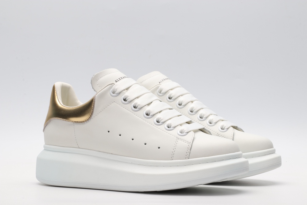AMQ 40MM LEATHER & METALLIC LEATHER SNEAKERS