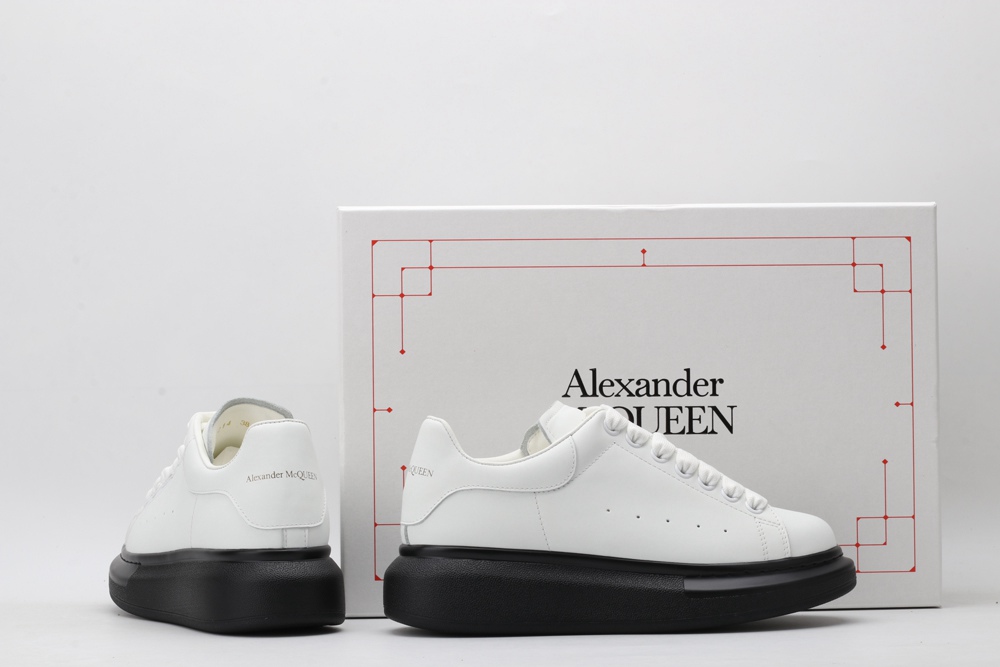 AMQ White & Black Oversized Sneakers