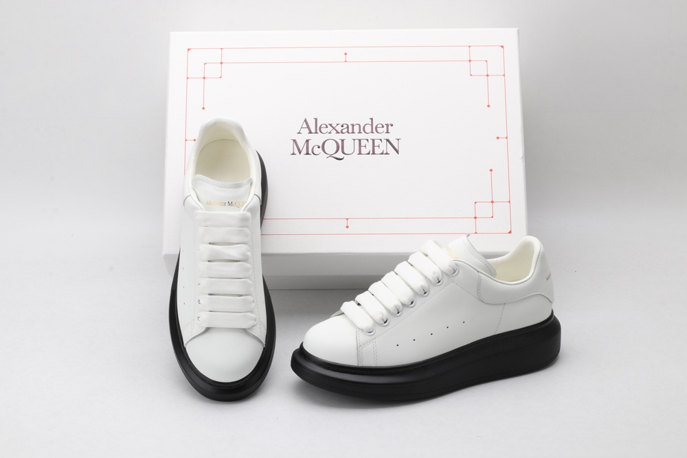 AMQ White & Black Oversized Sneakers