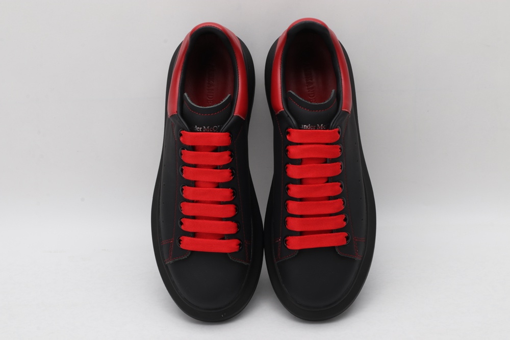 AMQ Black Oversized Leather Sneakers