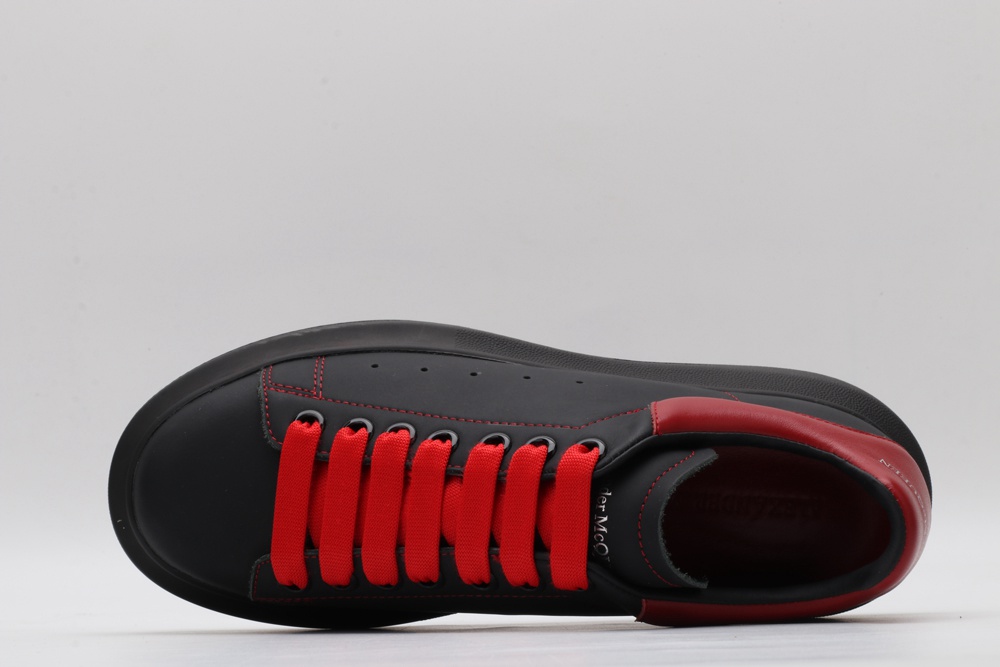 AMQ Black Oversized Leather Sneakers