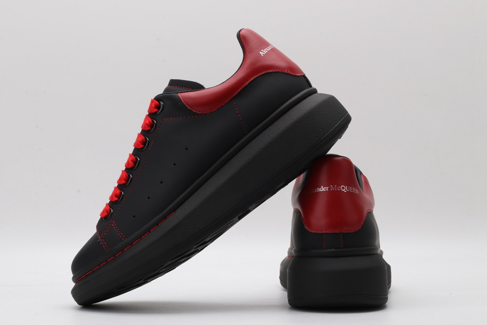 AMQ Black Oversized Leather Sneakers