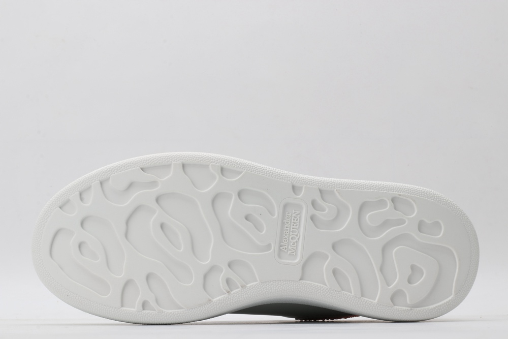 AMQ White & Rose Studded Oversized Sneakers