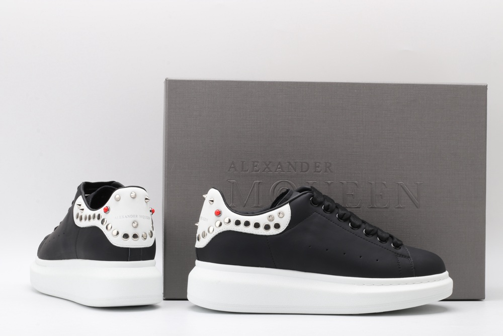 AMQ Black Studded Logo Oversized Sneakers