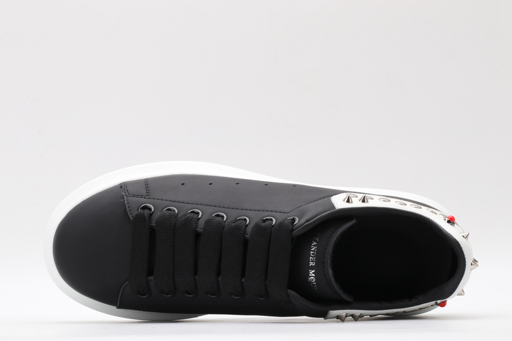 AMQ Black Studded Logo Oversized Sneakers